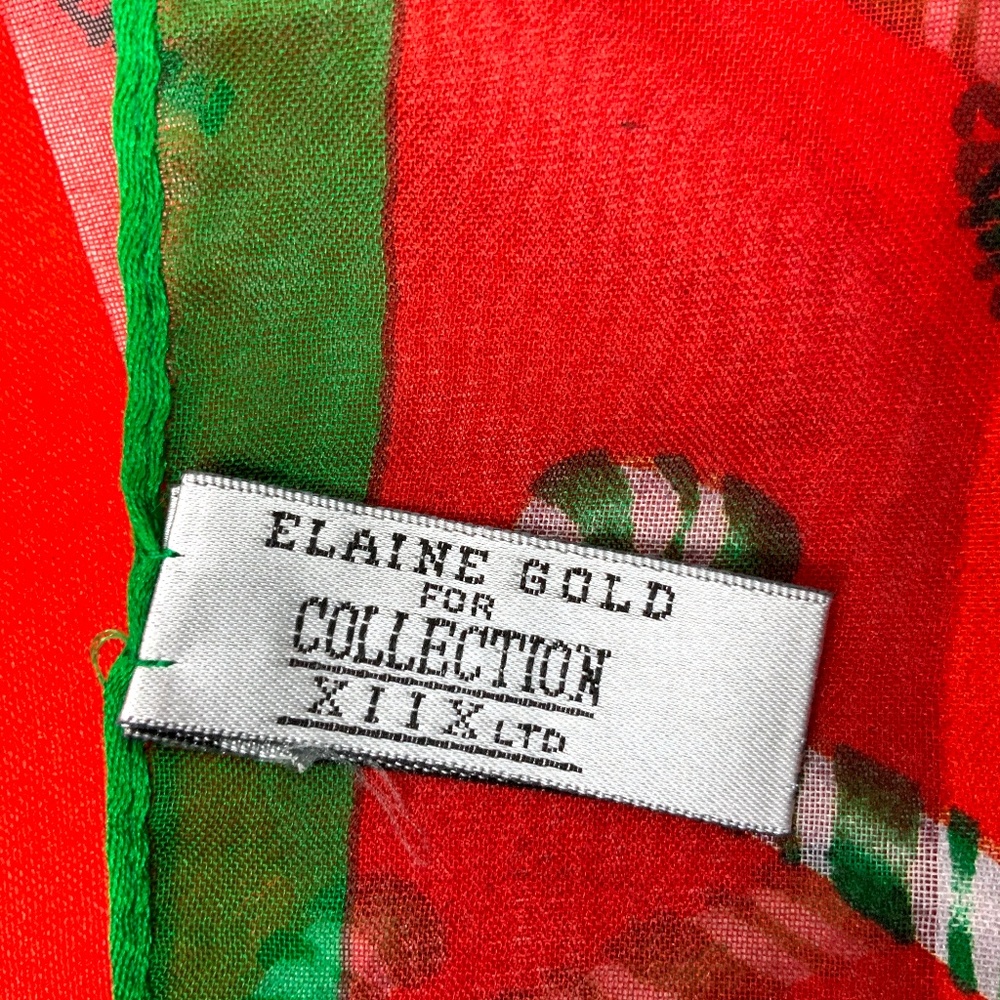 Elaine Gold Collection Small Red Christmas Scarf - Picture 5 of 8